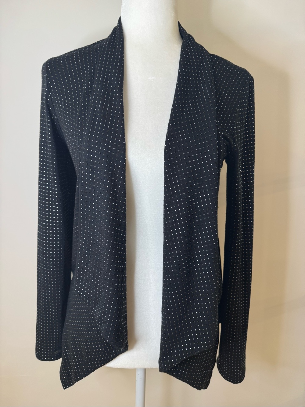 Alberto Makali Black Jacket with Silver Metal Dot Pattern